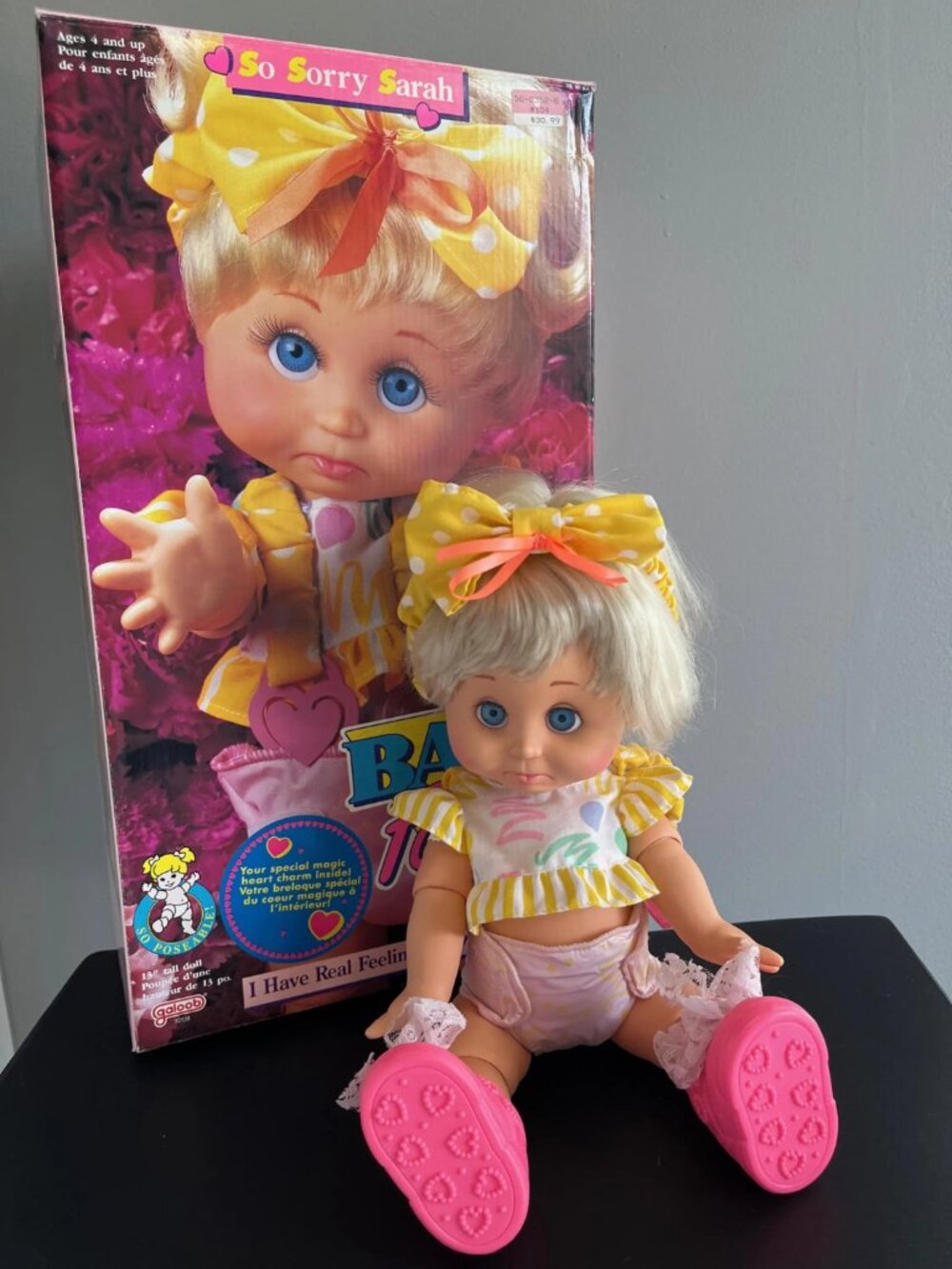 SARAH DOLL Baby Face #6 - Galoob Toys with Box - All Original Pouting Face 13" - Picture 9 of 10